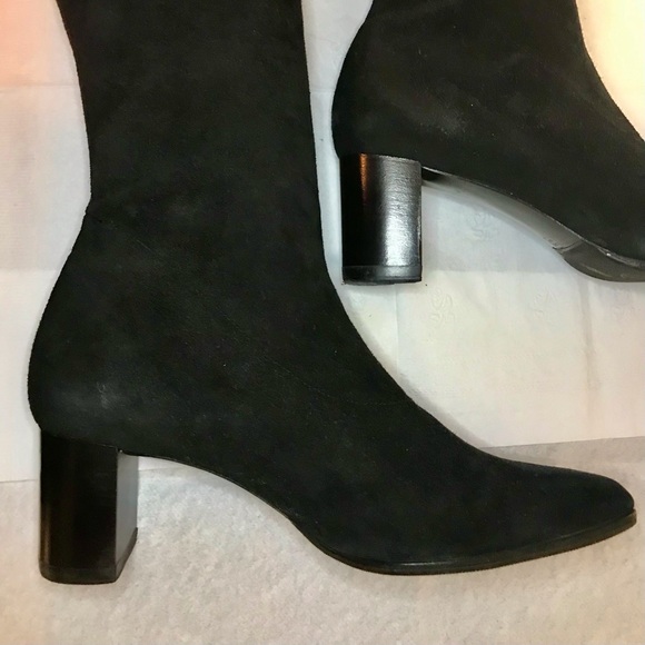 SOLD! N/A ~ROBERT CLERGERIE ~7.5 BLACK Quilam Stretch SUEDE BOOT ~Made in FRANCE - Picture 2 of 9